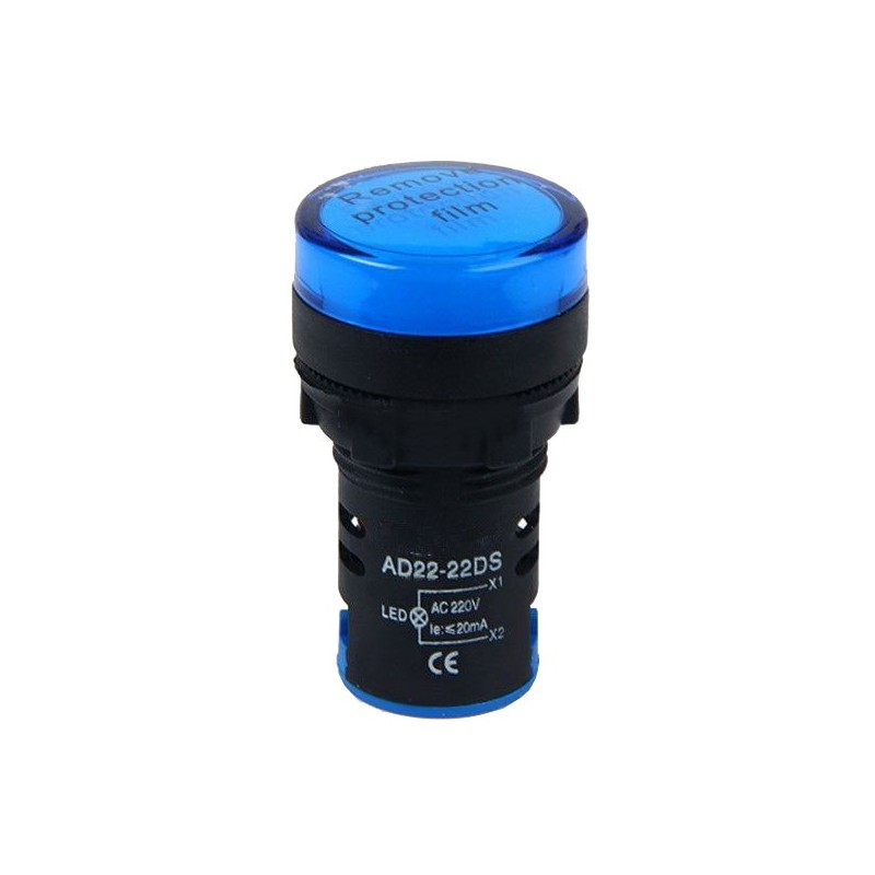 Indicatore luminoso da pannello 220V - blu