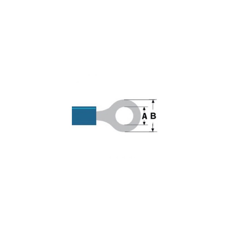 Connettore Fast On 5.3 mm 9.5 mm Occhiello - Capicorda - PVC Blu - 50 pezzi
