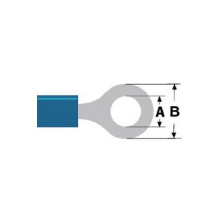 Connettore Fast On 5.3 mm 9.5 mm Occhiello - Capicorda - PVC Blu - 50 pezzi