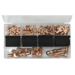 Kit 130 pezzi terminali di potenza ad occhiello con guaina termorestringente