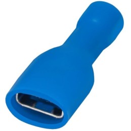 Connettore faston femmina isolato 6.3mm blu 1.5-2.5mm confezione da 100
