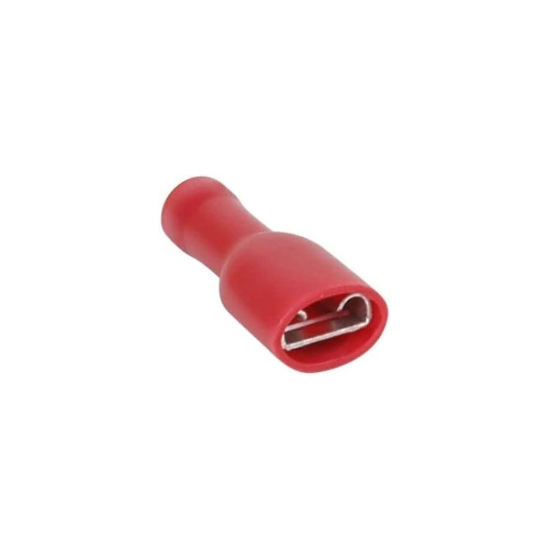Connettore faston femmina isolato 6.3mm rosso 0.5-1.5mm confezione da 100