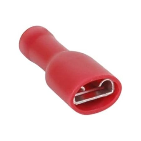 Connettore faston femmina isolato 6.3mm rosso 0.5-1.5mm confezione da 100