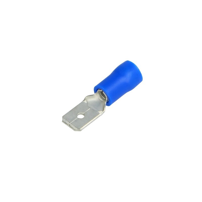 Connettore faston a linguetta blu 6.3mm 1.5-2.5mm confezione da 100