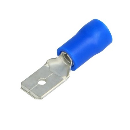 Connettore faston a linguetta blu 6.3mm 1.5-2.5mm confezione da 100