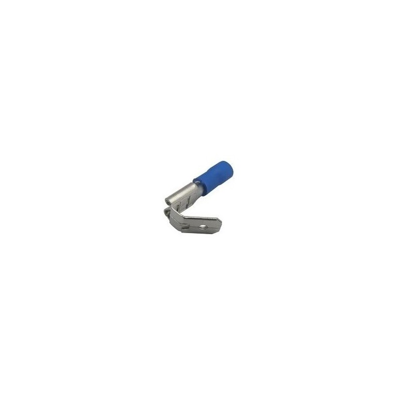 Connettore Faston doppio 6,3 mm blu per cavi 1,5-2,5 mm² confezione da 100