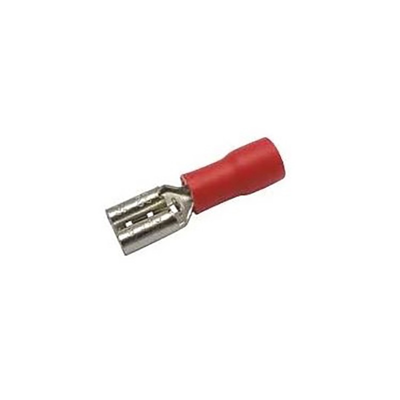 Connettore Faston femmina isolato 4,8 mm rosso per cavi 0,5–1,5 mm confezione da 100