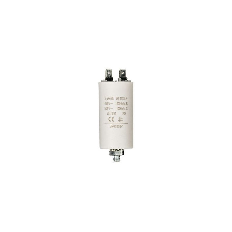 Condensatore 8uF 450V con terminale M8