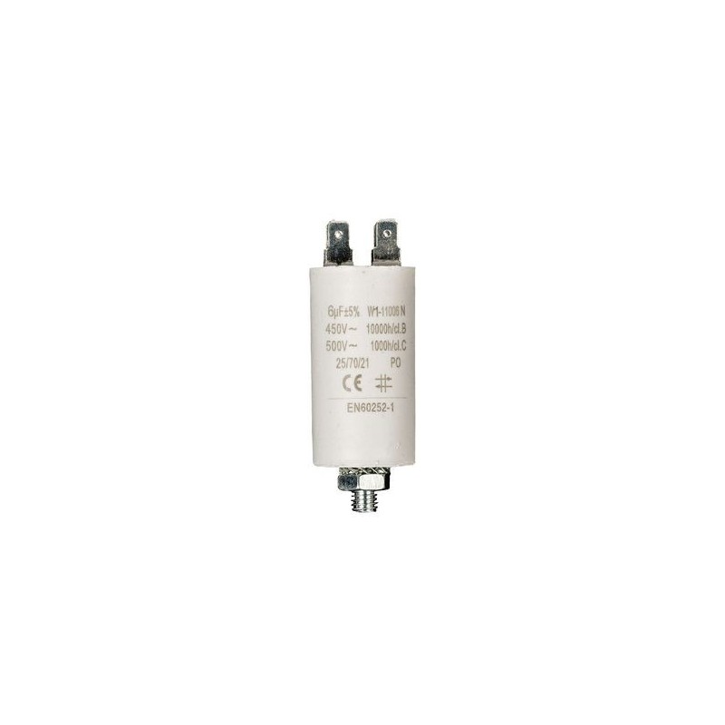 Condensatore 6uF 450V con terminale M8