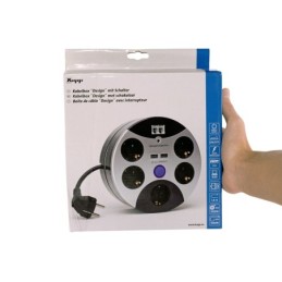 Multipresa con protezione da sovratensioni, 5 schuko, 2 USB, 2RJ45 - Kopp