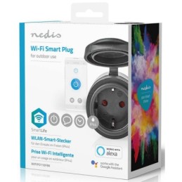 Presa Schuko Wi-Fi 10A 2500W massimo IP44 nera Nedis