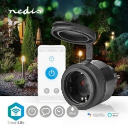 Presa Schuko Wi-Fi 10A 2500W massimo IP44 nera Nedis