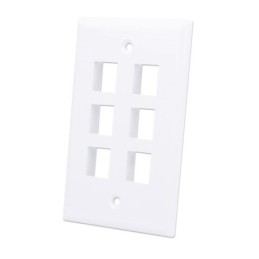 Placca per frutti keystone 6 posti bianca Intellinet