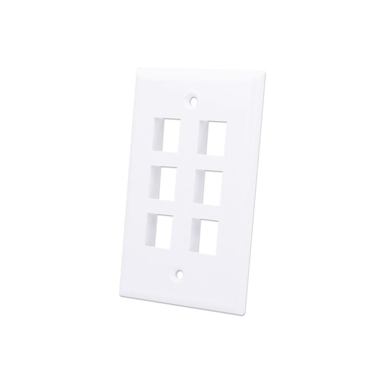 Placca per frutti keystone 6 posti bianca Intellinet