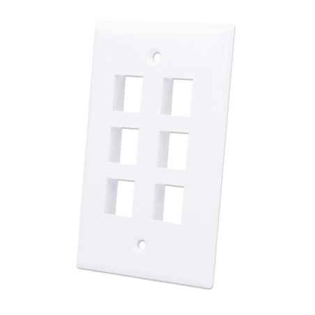 Placca per frutti keystone 6 posti bianca Intellinet