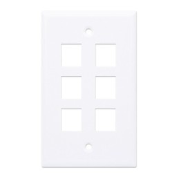 Placca per frutti keystone 6 posti bianca Intellinet