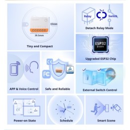 Interruttore smart wireless 2 vie WiFi 2.4G MINIR4