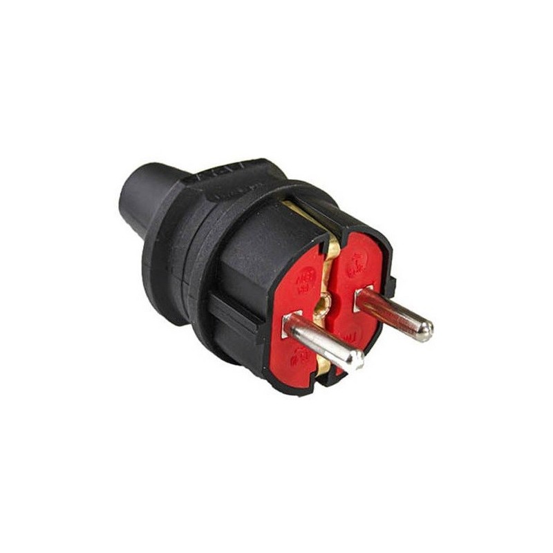 Spina schuko maschio IP20 nera 16A 250V Vito
