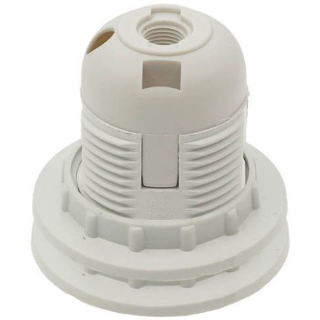 Portalampada E27 bianco in plastica con 2 anelli Vito