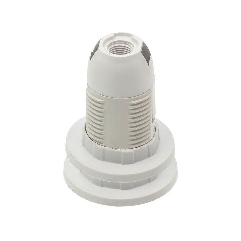 Portalampada E14 bianco in plastica con 2 anelli Vito