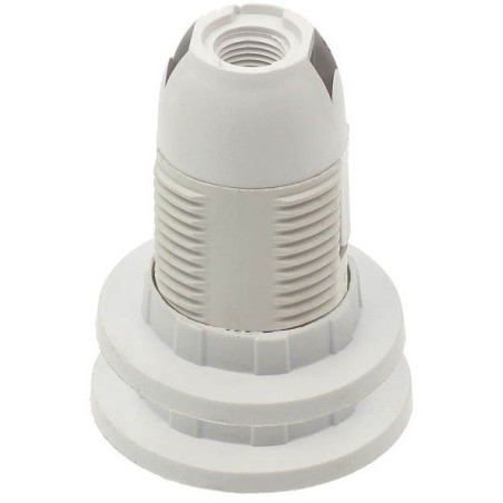Portalampada E14 bianco in plastica con 2 anelli Vito
