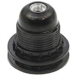 Portalampade E27 in bachelite con 2 anelli nero