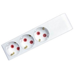 Multipresa Schuko senza cavo 3 posti bianca