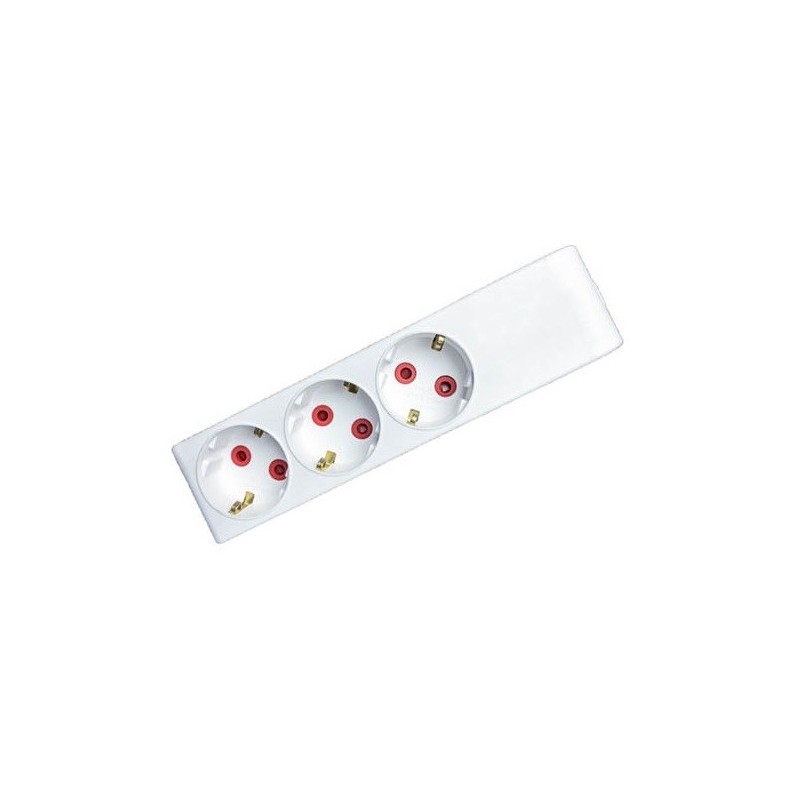 Multipresa Schuko senza cavo 3 posti bianca