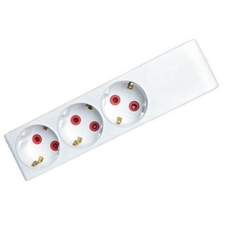 Multipresa Schuko senza cavo 3 posti bianca