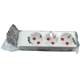 Multipresa Schuko senza cavo 3 posti bianca