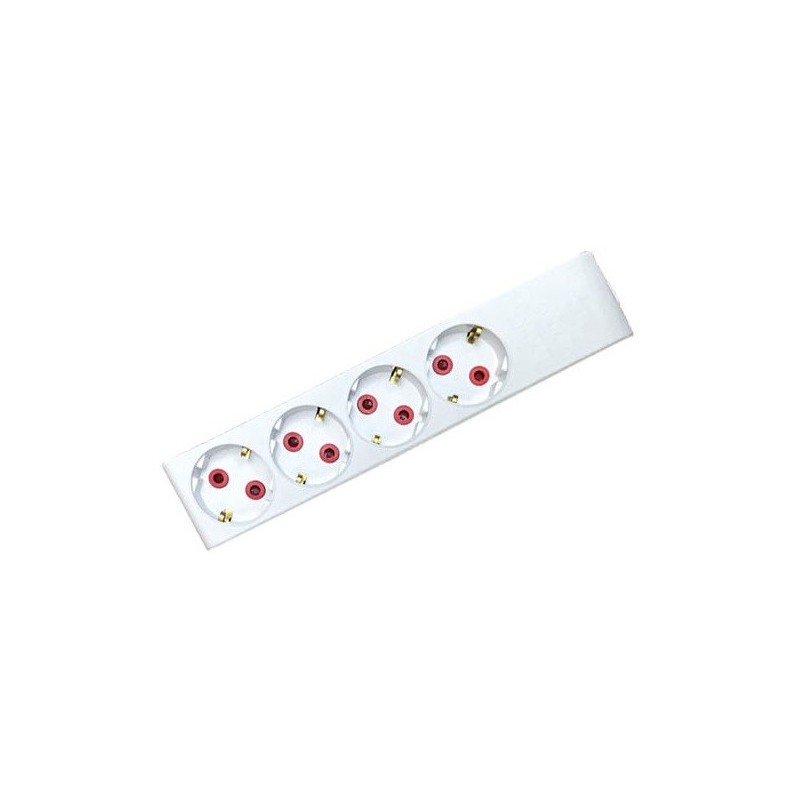 Multipresa Schuko senza cavo 4 posti bianca