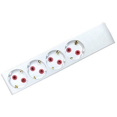 Multipresa Schuko senza cavo 4 posti bianca