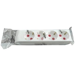 Multipresa Schuko senza cavo 4 posti bianca