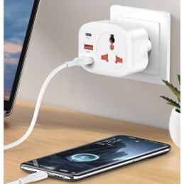 Adattatore da viaggio con prese USB 3.4A JB074