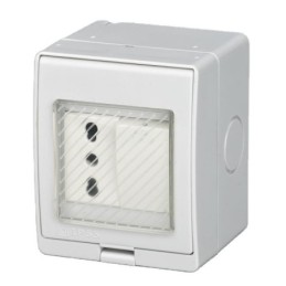 Box stagno da parete IP55 con interruttore e presa 10-16A