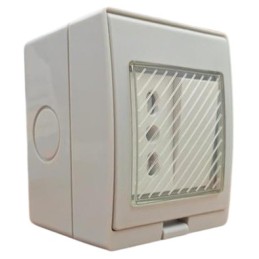 Box stagno da parete IP55 con interruttore e presa 10-16A