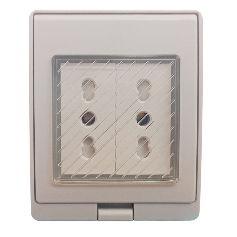 Box stagno da parete IP55 con 2 prese 10-16A