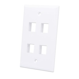 Placca per frutti keystone 4 posti bianca Intellinet
