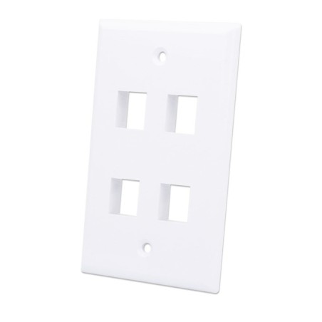 Placca per frutti keystone 4 posti bianca Intellinet