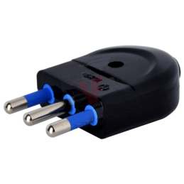 Spina elettrica 2P+T 16A nera