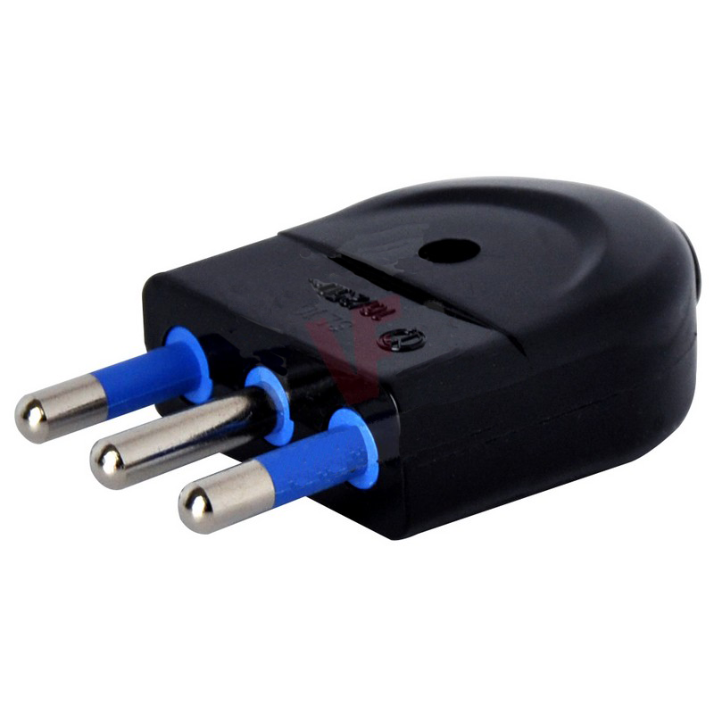 Spina elettrica 2P+T 16A nera