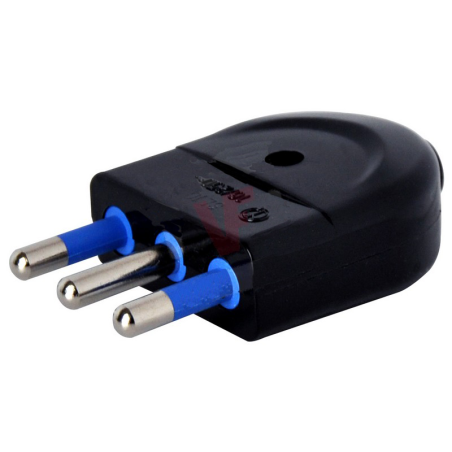 Spina elettrica 2P+T 16A nera