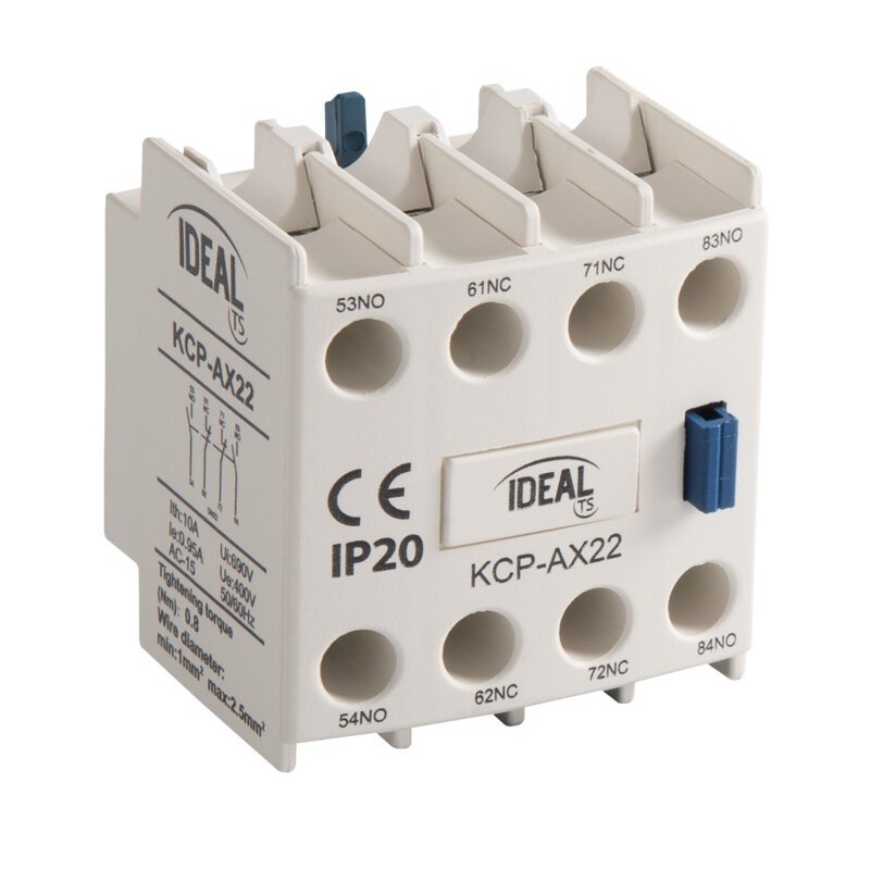 Blocco di contatti ausiliari per contattori di potenza KCP-AX – 2NO + 2NC
