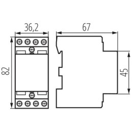 Contattore modulare 230V AC 3NO + 1NC