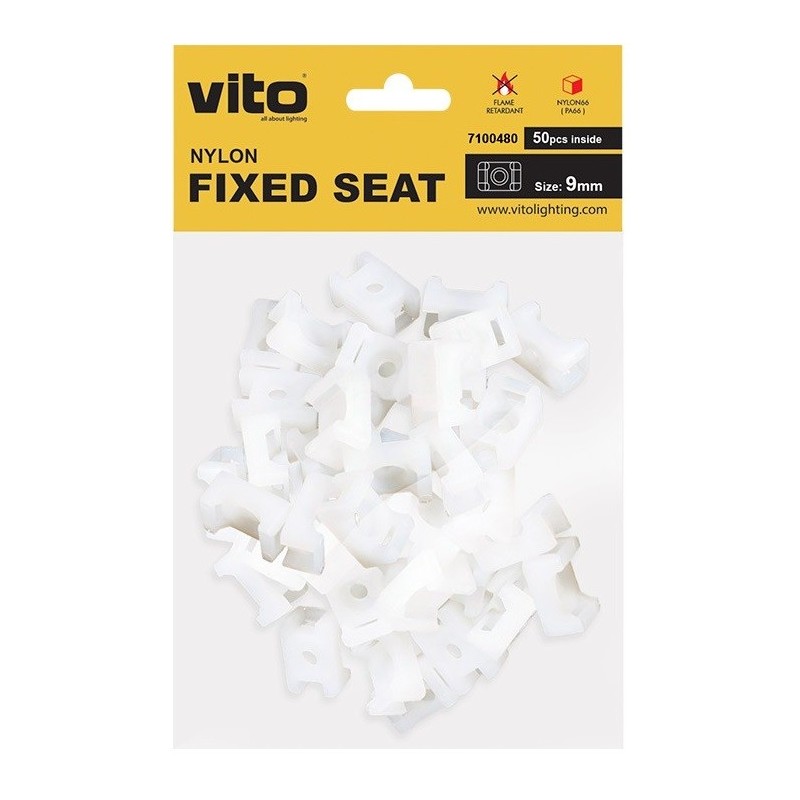 Supporto per fascette 9mm bianco confezione da 50 Vito