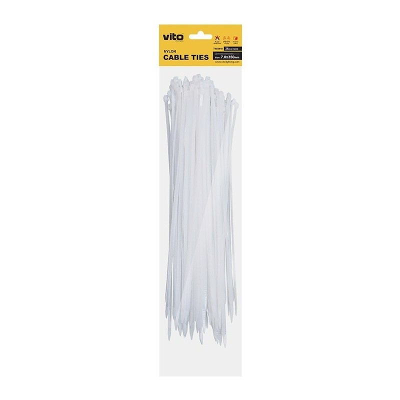Fascette fermacavi autobloccanti bianche 7.0X350mm - 25 pezzi
