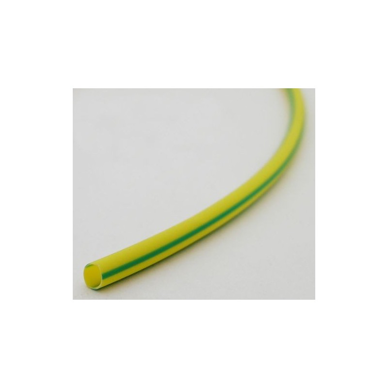 Guaina termorestringente diametro 3mm giallo-verde 1m