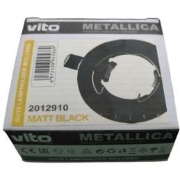 Supporto per faretto GU10  da incasso Φ80mm nero