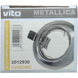 Supporto per faretto GU10  da incasso Φ80mm argentato