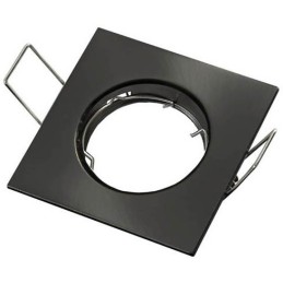 Supporto quadrato per faretto GU10  da incasso 80x80 nero